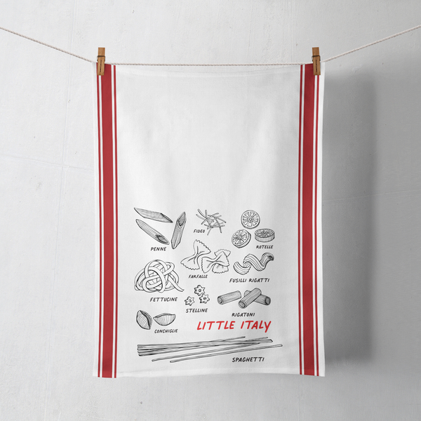 Pasta Shapes Tea Towel - Little Italy