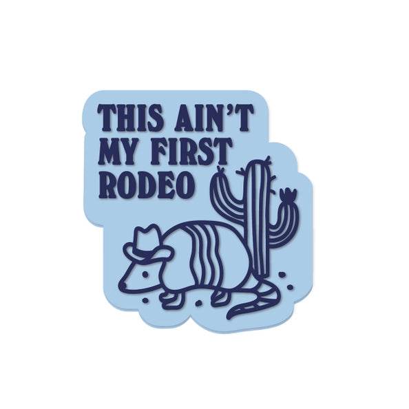 Armadillo Rodeo Retro Magnet