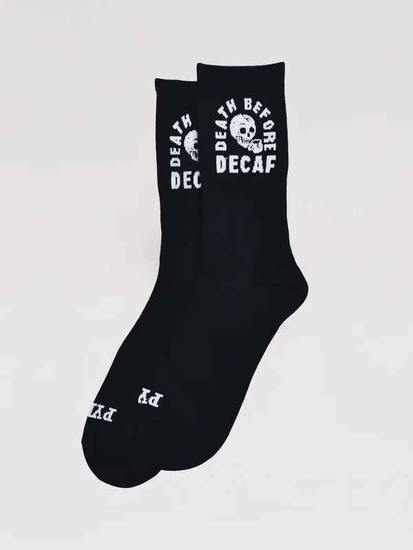 Death Before Decaf Crew Socks