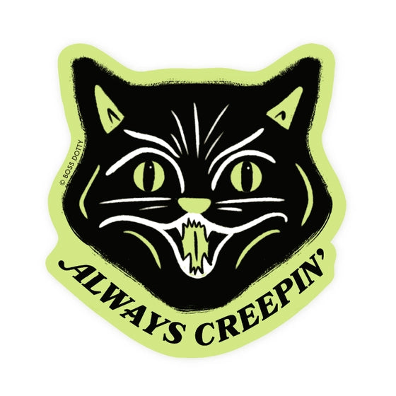 Glow in the Dark Creepy Cat Sticker