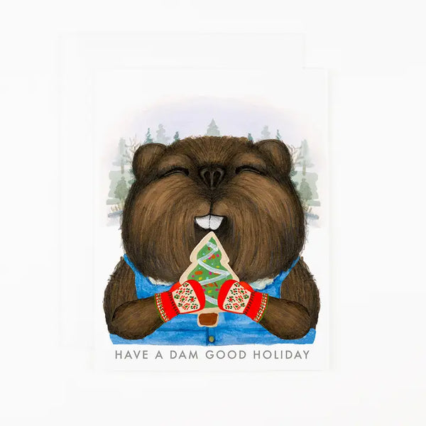 Holiday Beaver Greeting Card