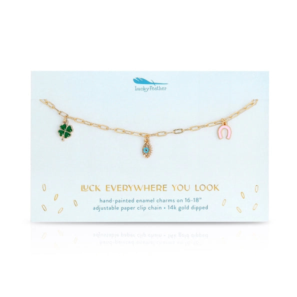 Luck Everwhere You Look Charm Necklace