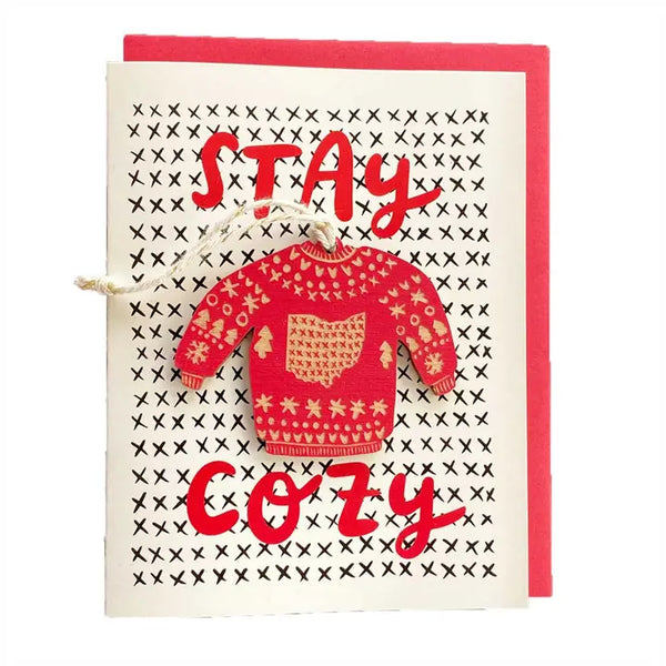 Ohio Cozy Sweater Ornament With Card