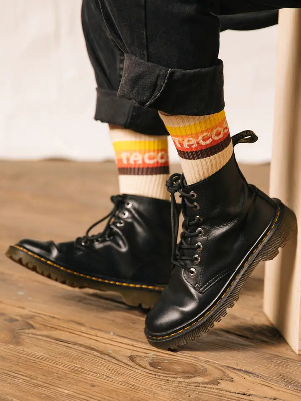 Taco Striped Western Crew Socks